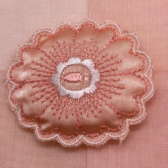 Vintage Swiss Embroidered Handkerchief Scented Sachet Set 100% Cotton Peach READ - Picture 2 of 12